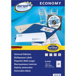 Etykiety Europe100 A4 52.5x29.7mm białe (100)