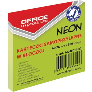 Karteczki Office Products 76x76mm zielone (100)