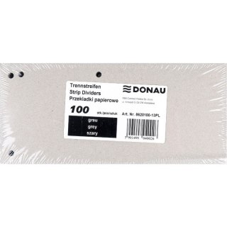 Przekładki kartonowe Donau 1/3 A4 szare (100)