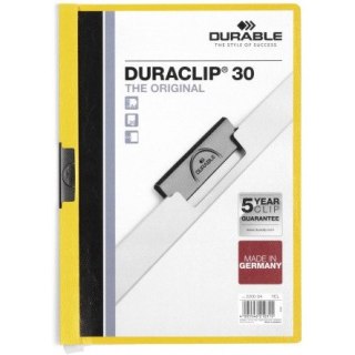 SKOROSZYT Z KLIPSEM DURABLE DURACLIP 30 ŻÓŁTY