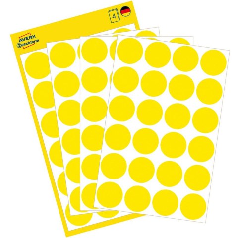 KÓŁKA AVERY śr.18mm TRWAŁE ŻÓŁTE (4*24)