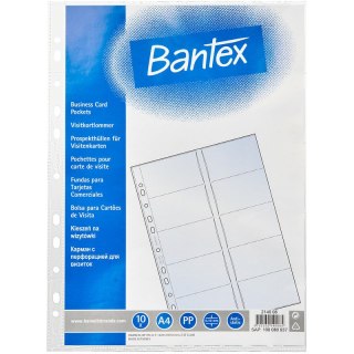 Koszulki na wizytówki Bantex 24x32cm/100µm krystaliczne (10)