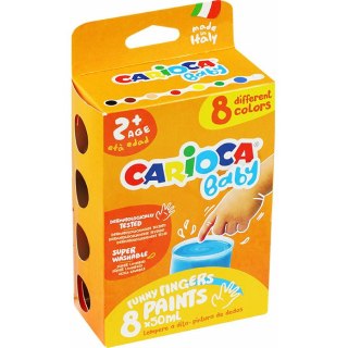 Farba do malowania palcami Carioca Baby 50ml x8 kolorów