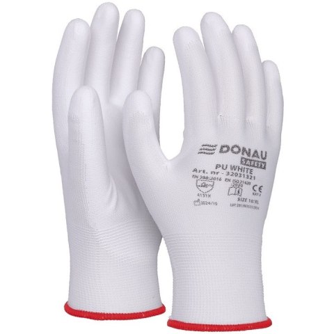 Rękawice Donau Safety PU White rozm.6 białe