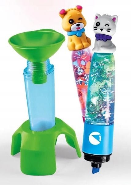 Idea Art Zestaw Mini Fabryka Markerów Zakreślaczy Słodkie Pupile Pies i Kot Clementoni 18166