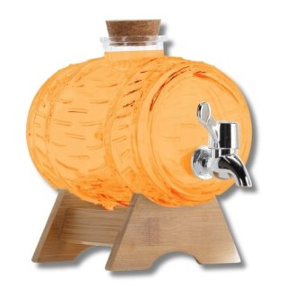 Beczułka 1L szklana z kranem na wódkę, bimber, na wesele