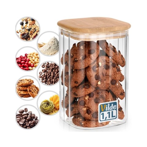 SZKLANY POJEMNIK KUCHENNY NA PRODUKTY SYPKIE 1,1L 229250