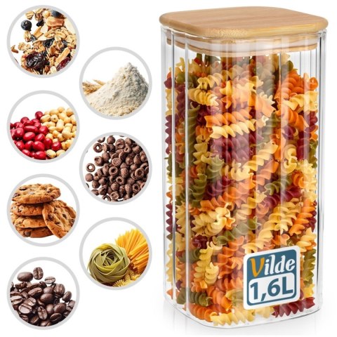 SZKLANY POJEMNIK KUCHENNY NA PRODUKTY SYPKIE 1,6L 229249