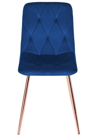 Krzesło tapicerowane BORGO VELVET BLUE ROSE GOLD