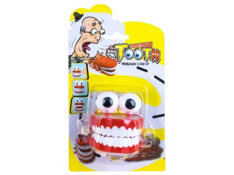 Nakręcana Klekocząca SZCZĘKA chodzące zęby duże oczy Wesoła zabawka ZA1162