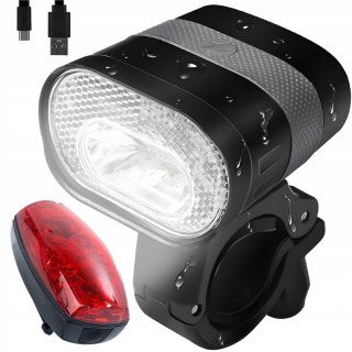 Lampka akumulatorowa do roweru przednia 3 tryby LED