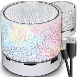 Mini głośnik bezprzewodowy Bluetooth z podświetleniem LED - biały