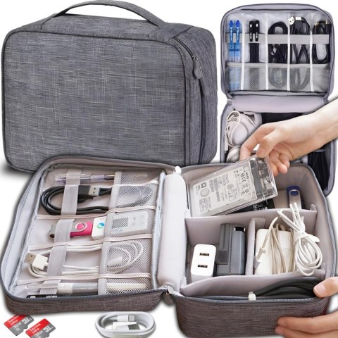 Organizer podróżny etui na kable ładowarki sprzęt elektroniczny