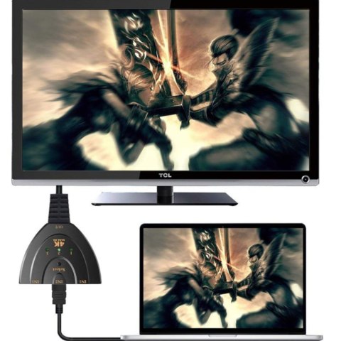Przełącznik rozdzielacz 3 x HDMI Full HD 4K 55 cm