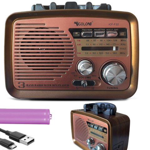 Radio FM pokojowe kuchenne przenośne na baterie Bluetooth USB SD