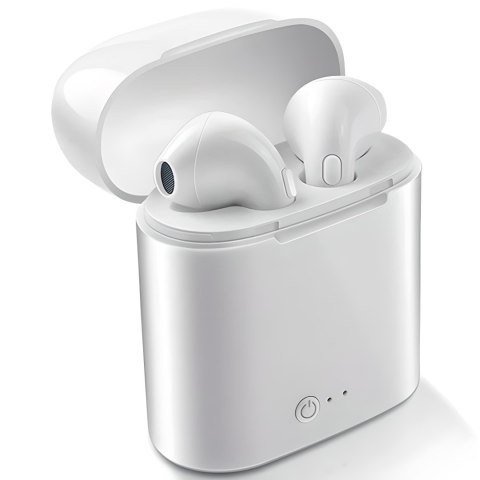 Słuchawki bezprzewodowe z funkcją powerbanku BT i7s - białe