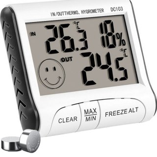 Stacja pogody z termometrem higrometrem sondą -10-50C LCD