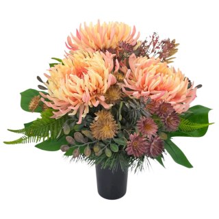 Bukiet flakon stroik na cmentarz kompozycja kwiatowa na wszystkich świętych