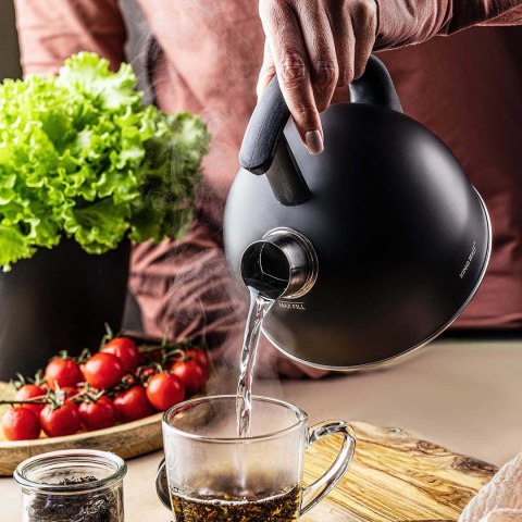 CZAJNIK 1,5L Z GWIZDKIEM KINGHOFF KH-1897 CZARNY MAT