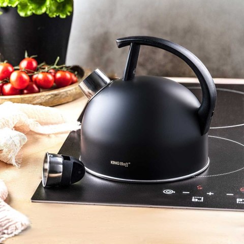 CZAJNIK 1,5L Z GWIZDKIEM KINGHOFF KH-1897 CZARNY MAT