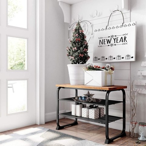 Regał na buty z siedziskiem loftowy 2 półki