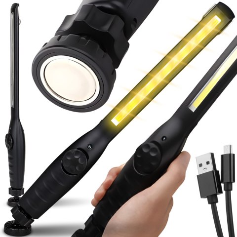 Lampa warsztatowa latarka robocza akumulatorowa z magnesem LED 400 lm