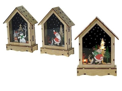 Ozdoba świąteczna drewniana ze światłem MIX