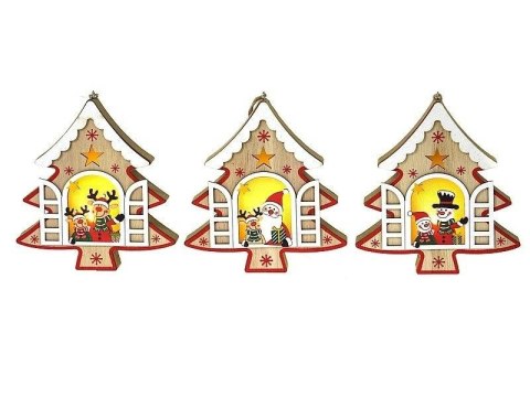 Ozdoba świąteczna drewniana ze światłem MIX