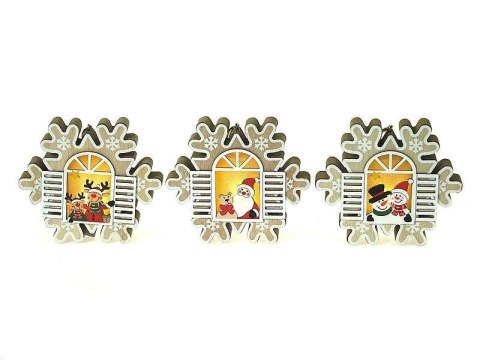 Ozdoba świąteczna drewniana ze światłem MIX