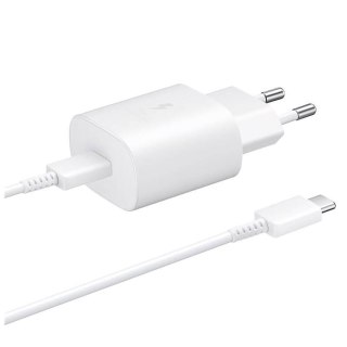 Ładowarka sieciowa Samsung USB-C 25W z kablem USB-C - biała
