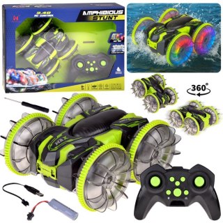 Samochód AMFIBIA 2w1 Stunt r/c zdalnie sterowany Jeździ Pływa Świeci RC0735
