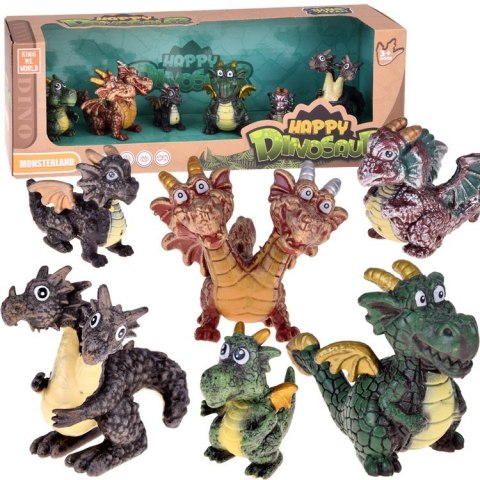 Zestaw Figurek Bajkowe Smoki 6 szt. Magiczne Stworzenia ZA5883