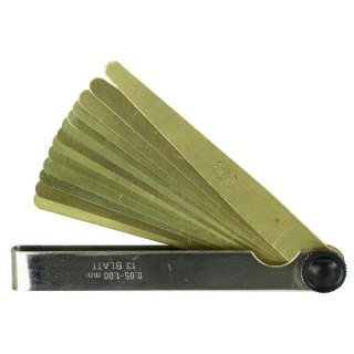 SZCZELINOMIERZ PŁYTKOWY MOSIĘŻNY 13 PŁYTEK, 0.05-1.00MM