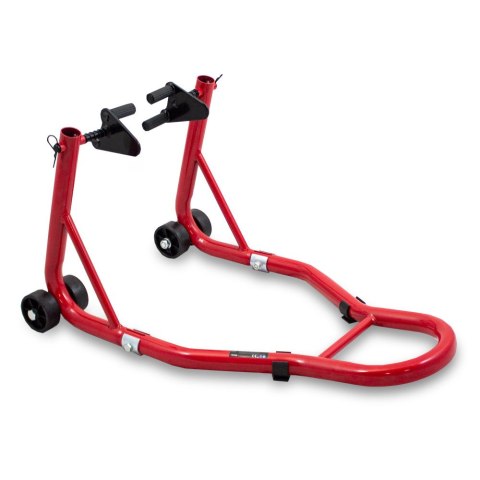 Stojak motocyklowy uchwyt do motoru czerwony stalowy 250 kg regulowany