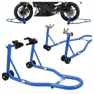 Zestaw stojak motocyklowy przód tył 250kg uniwersalny regulowany wytrzymały