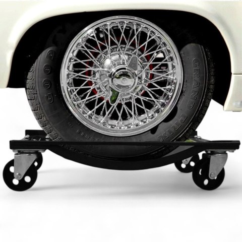 Wózki Manewrowe 450 kg 2 Sztuki Czarne Rolki Transportowe do Samochodów
