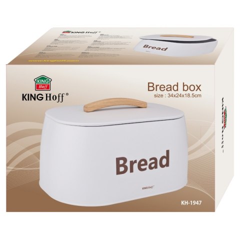 CHLEBAK POJEMNIK STALOWY NA PIECZYWO KINGHOFF KH-1947 BIAŁY