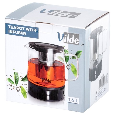 DZBANEK SZKLANY ZAPARZACZ Z SITKIEM I PODGRZEWACZEM 1,5L 259724