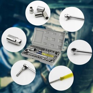 Zestaw kluczy nasadowych nasadek z grzechotką - 40 el.