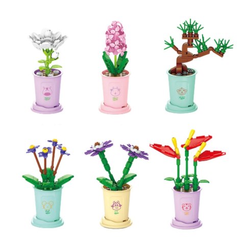 Klocki Konstrukcyjne Pojedynczy Kwiat W Doniczce 36-60 el.