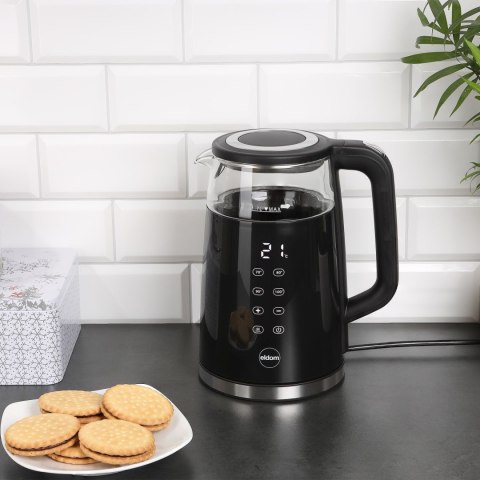 Czajnik elektryczny bezprzewodowy turystyczny 2200W 1.7 l obrotowy czarny