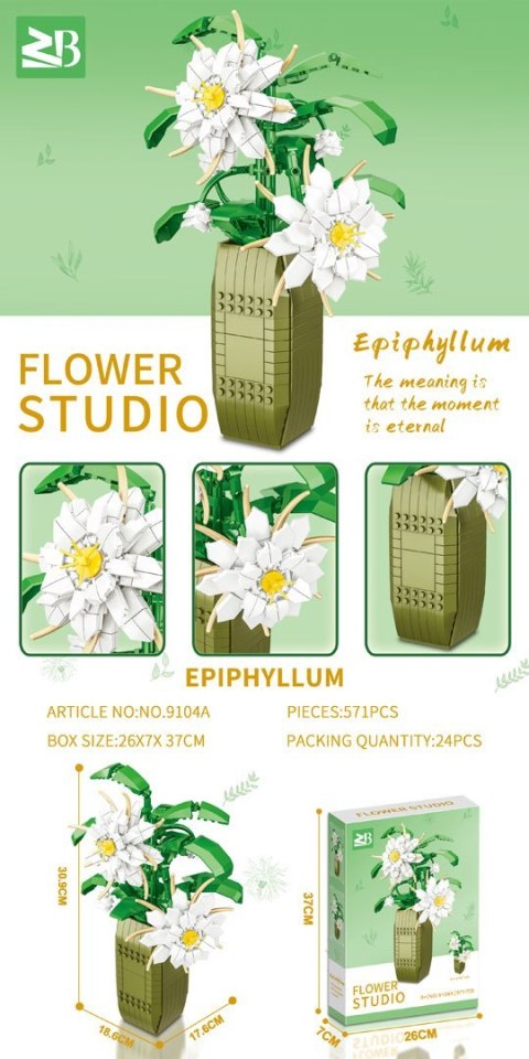 Zestaw Klocków Kwiaty Białe 571el.