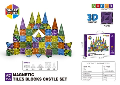 Zestaw Klocków Magnetycznych 3D 67el.