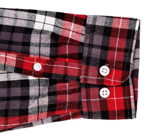 KOSZULA FLANELOWA KRATA CZERWONO-CZARNO-BIAŁA ROZMIAR XL