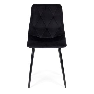 Komplet 4 krzeseł krzesło pikowane welurowe do jadalni i salonu czarne ModernHome