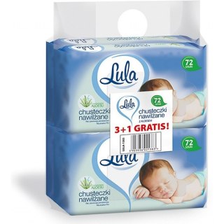 Chusteczki nawilżane Lula z aloesem białe (4x72)