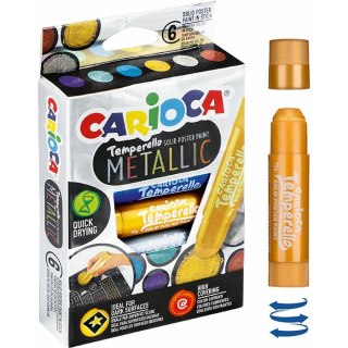 Farby w sztyfcie Carioca Tamparello Metallic 6 kol