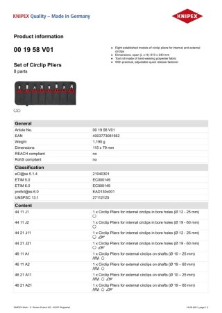 ZESTAW SZCZYPIEC DO PIERŚCIENI SEGERA 8 SZTUK