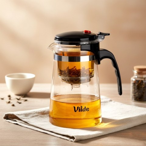 DZBANEK SZKLANY 680ml Z ZAPARZACZEM SPUSTOWYM DO HERBATY ZIÓŁ 259415