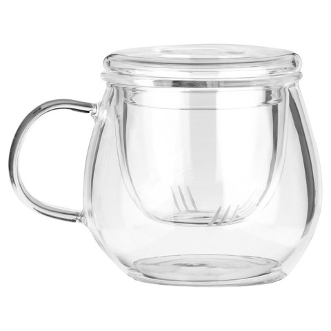 KUBEK SZKLANY 400ml Z ZAPARZACZEM I POKRYWĄ 139815